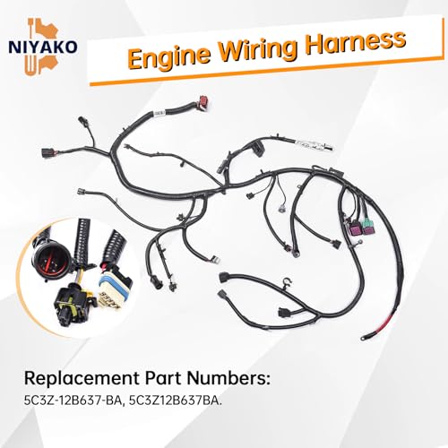 Niyako Engine Wiring Harness Replacement# 5C3Z12B637BA 5C3Z-12B637-BA Fit 2005-2007 F250 F350 F450 F550 Super Duty 6.0L Diesel Engine