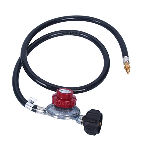 GasSaf High Pressure Propane Regulator Adjustable 0-5PSI Connector with CSA Certified 4FT LPG Hose for Turkey Fryer, Outdoor Cooker, Burner and More - Thumbnail 4
