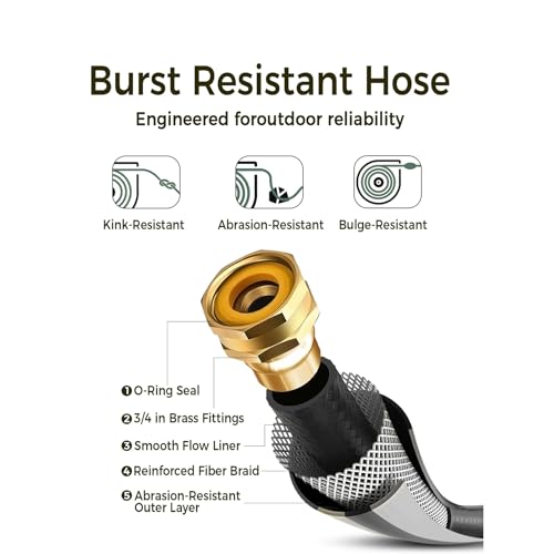 image for GLAHODEN Retractable Garden Hose Reel 1/2 in x 65 ft, 2025 Upgraded Du