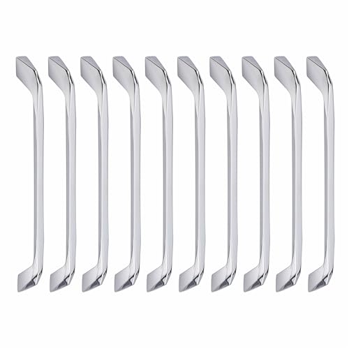 Image of Atom 10 inches Zinc Pull Handle | CPPT Finish | Office Wardrobe Furniture Kitchen Drawer Cabinet Push Bar, 229, Pack of 10
