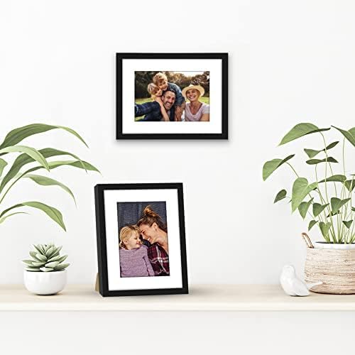 Miniatura 4 de Americanflat Portarretratos de 6 x 8 pulgadas con vidrio inastillable, juego de 2 unidades, para uso como marco de 4 x 6 con paspartú o para fotos