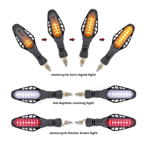 Indicateurs clignotants lumières feu arrière moto 12V jaune rouge