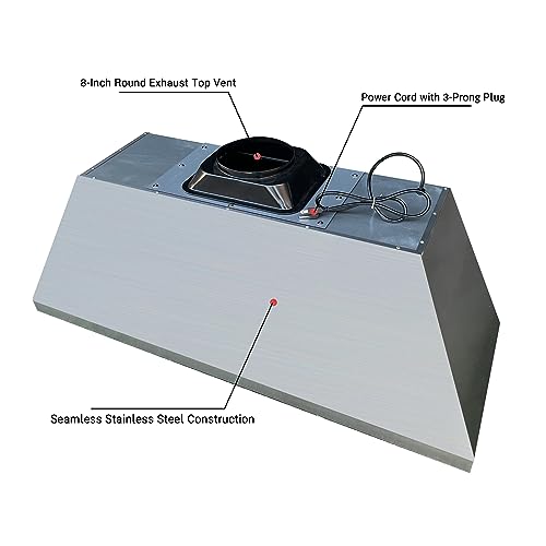 Stainless Steel Range Hood Wall Mount 60'' W,36'' H,CT Copper Tailor