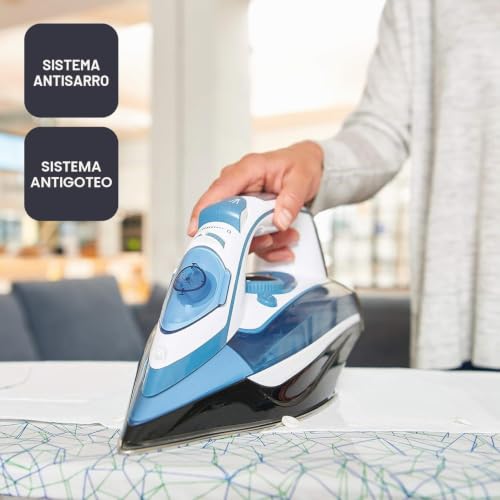 Miniatura 9 de Black Decker Bxir2402e - Plancha De Vapor 2400w Potencia Vapor Continuo Golpe De Vapor 140 G Min Planchado Vertical Suela Acero Inoxidable Sistema Antical Y Antigoteo Blanco Y Azul