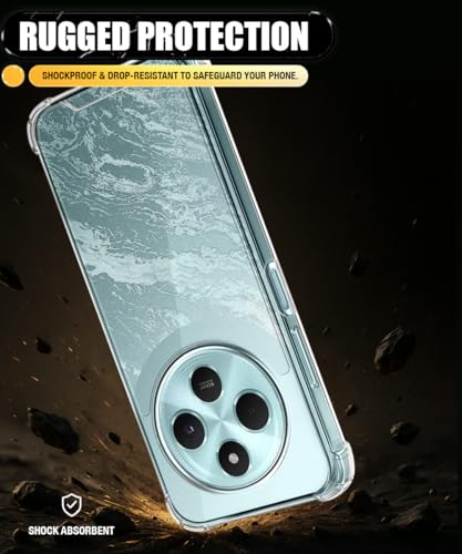 Image of WOW IMAGINE Ultra-Hybrid Clear Back Case for Redmi A4 5G | Poco C75 5G | 14C 5G | Poco M7 | Shockproof Design | Camera Protection Bump | Hard Clear Mobile Back Cover with Cushioned Edges - Transparent