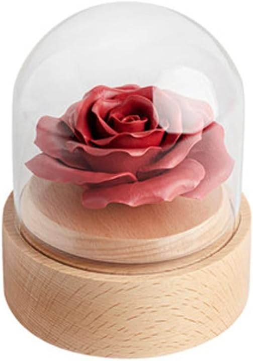 Music Box Everlasting Flower Music Box Rose Wooden Sky City Music Box Birthday Gift for Girlfriend Boy Romantic Wood Musical Box