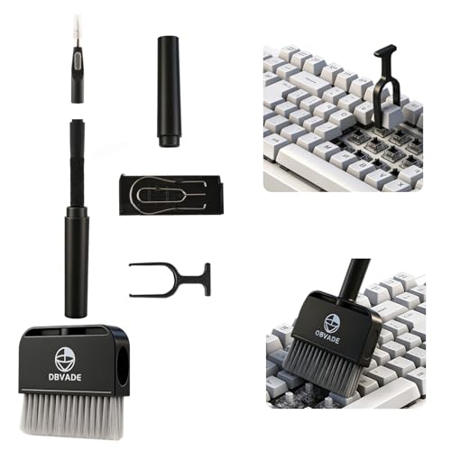 Keyboard Cleaner & Laptop Cleaning Kit - 9-in-1 Electronics Cleaning Brush Set with Keycap Puller, Screen Cleaner, Earbud Cleaner Pen for Computer, PC Monitor, MacBook, Phone, Airpods (Black)