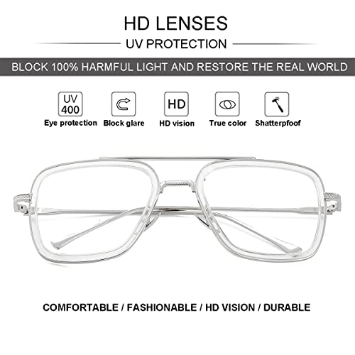 Image of Tony Stark Style Blue Light Blocking Glasses for Men Women, Iron Man and Spider-Man Computer Gaming Glasses