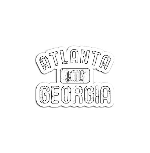 Atlanta ATL Gym Style Distressed White Sticker