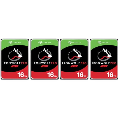 Seagate IronWolf Pro SATA III 3.5" Internal NAS Hard Drive, 7200 RPM - 16TB, 4-Pack