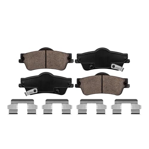 Image of Detroit Axle - Brake Pads for 2008-2009 Pontiac G8 [Base, GT ONLY] Front and Rear Ceramic Brake Pads with Hardware Replacement