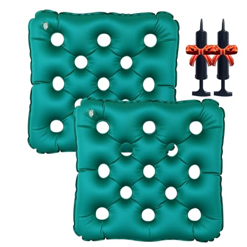 Waffle Cushions for Pressure Relief, Inflatable Seat Cushion for Prolonged Sitting, Wheelchair Cushion for Pressure Sore, Ideal Car Seat Cushion, Airplane Cushion for Long Flights with Inflatable Pump