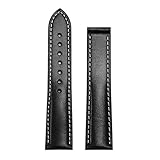 Generico Orologio in vera pelle compatibile con Omega Seamaster 300/150 Same Diefei Speedmaster Moon Heritage da uomo(Black -NO Buckle,19mm)