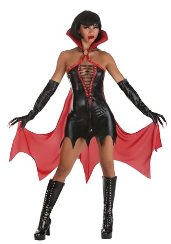 Fun Costumes Women's Vampire Costume, Adult Black and Red Winged