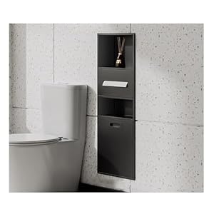 Bathroom Wall Niche Stainless Steel Bathroom Niche Recessed Organizer With Garbage Can Water-proof Shower Shelf Storage Caddy for