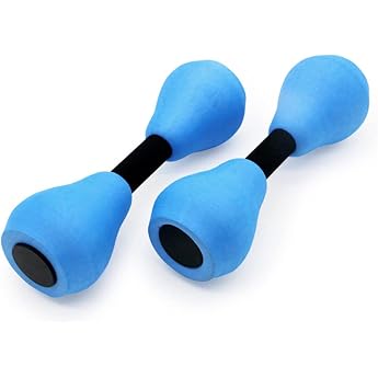 Water Aerobics Dumbbells Set of 2 Water Exercise Dumbbells Foam Dumbbells for Water Aerobics Aqua Fitness Aqua Jogging Water Sports Aqua Fitness Dumbbells Water Dumbbells for Adults Men Women