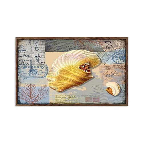 Tableau bois escargot art vintage avec cadre robuste 30,5 x 55,9 cm de qualité