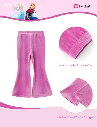 Image of Disney Frozen Princess Minnie Stitch Girl Clothes Long Sleeve Knot Front Sweatshirt Flare Pants Fall 2 Piece Outfit 2-9Y