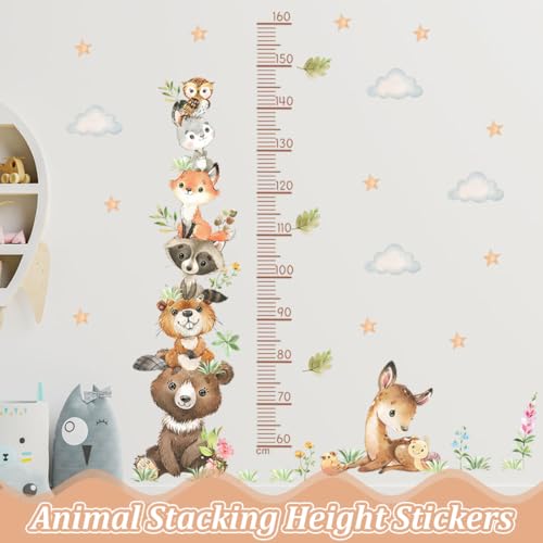 Miniatura 3 de Gxgm Tabla De Estatura Para Niños, Medidor Niños Pared, Autoadhesivo De Animales Del Bosque, Tabla De Estatura Para Niños, Decoración De Habitaciones Infantiles Para Niños Y Niñas, Medidas 60-160 Cm