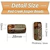 Land Long 20 Pcs 10x20mm Natural Red Creek Picasso Jasper Rectangular Stone Beads for Jewelry Making, Double Drill Rectangle Shaped Gemstone Beads for Bracelets Necklace #2