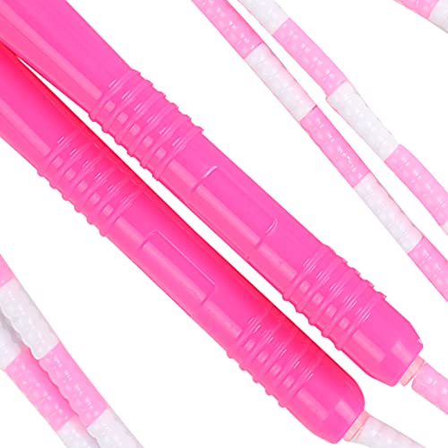 Corda de pular rosa para fitness, pular corda sem emaranhados com segmento de contas macias, equipam