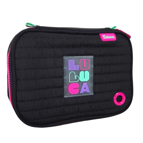Estojo Box Luluca Lulike Soft Grande Escolar (Preto)