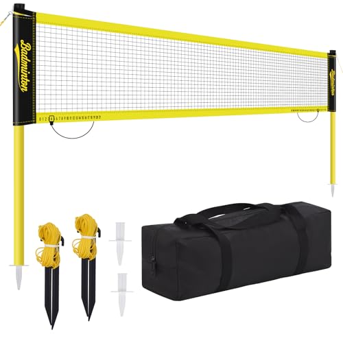 Regulation Size 20ft Portable Outdoor Badminton Net Set for Backyard
