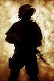 Posterazzi PSTZAB100659M Russian Special Forces Operator in Bulletproof Helmet in The Smoke and fire Photo Print, 11 x 17, Multi