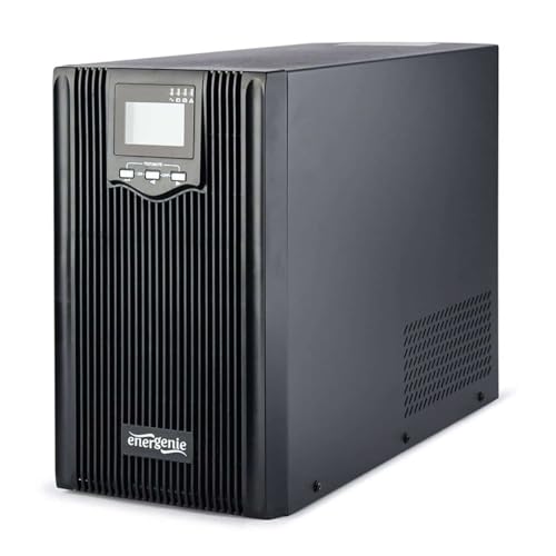 Energenie EG-UPS-PS3000-02 3000VA Pure sine Wave UPS LCD Display 3X Schuko + 3X C13 Output USB schwarz