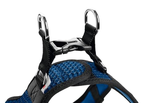 HUNTER Hundegeschirr HILO COMFORT, Farbe: blau, Easy Step-In Geschirr für kleine bis mittlere Hunde, mit Netzmaterial, reflektierende Elemente, angenehm leicht, modernes Design Größe: XS-S
