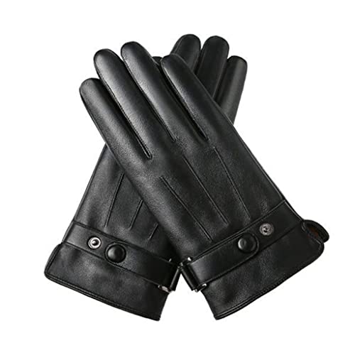 Gants coupe-vent en cuir synthétique élastique et chaud pour écran tactile