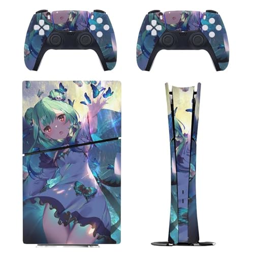 PS5 Slim �p �X�L���V�[�� �����L�����N�^�[�� VTuber ����� �邵�� ��[����� �{�̂ƃQ�[���R���g���[���[�ɑΉ�����X�e�b�J�[ �y�����݌v �f�W�^���E�G�f�B�V������p�z ���^�V�[�� �{�̕ی� �X���� ���B�� �w��/��/����/�ق���h�~ 