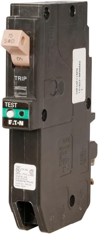 Eaton CHFCAF120PN Plug-in Mount Type CH Combination Arc Fault Circuit Breaker 1-Pole 20 Amp 120 Volt AC Fire-Guard