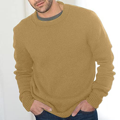 Men's Crewneck Sweater Casual Dress Pullover Sweater Lightweight Long Sleeve Raglan Knit Sweaters2