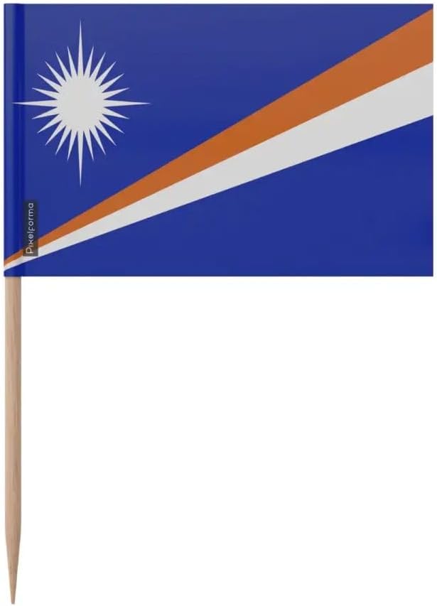 Marshall Islands Flag Toothpicks in Various Sizes 100 Pieces 6.5 cm