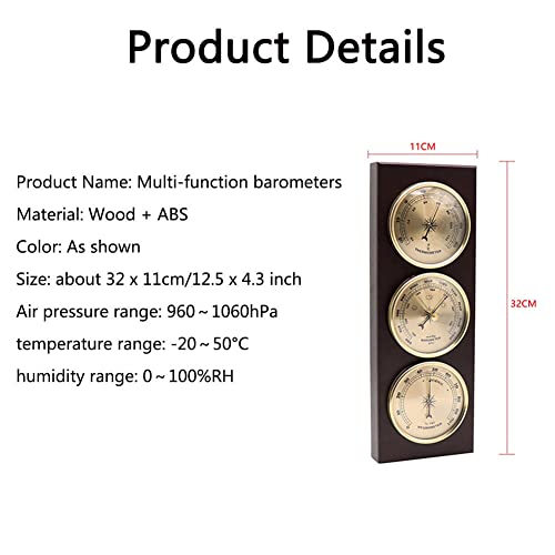 JINYISI Barometer Thermometer Hygrometer,Barometer Indoor,Outdoor Barometer,Weather Barometer,barometers for The Home Wall