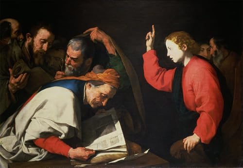 Prints Toile de Ribera Le Christ parmi les docteurs Finition Musée