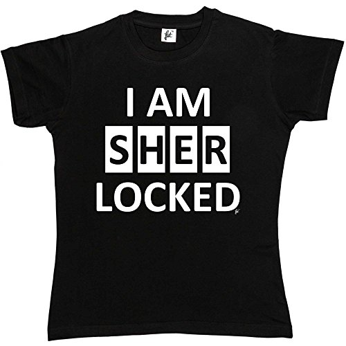Image of Fancy A Snuggle I Am Sherlocked Funny Geek Nerd T-Shirt Womens Boyfriend Fit T-Shirt Black Small