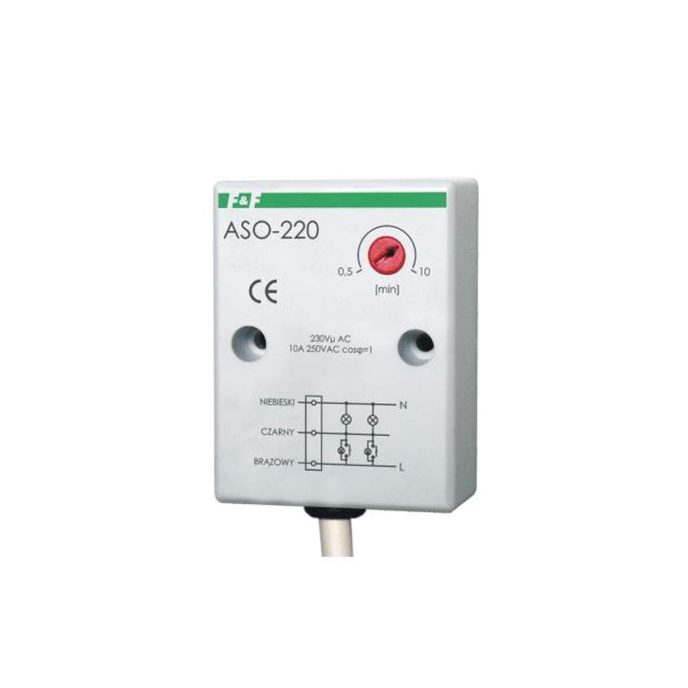 Minuteur 230 V AC 16 A F&F rail réglable de 0,5 à 10 min