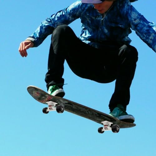 YIYIBYUS Skateboard Trucks Combo Set,Skateboard Longboard Truck and Wheel, Skateboard Trucks Longboard Bearings Longboard Hardware Combo Set (Black Wheels)