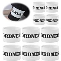10 Stück Armbinde Ordner Ordnerbinde Ordnerarmbinde Weiss Verstellbare ordnerbinden armbinden Set Binde Armband Trainingsausrüstung und Spiel Zubehör -weiß