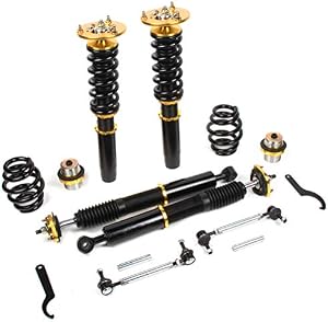Coilover Struts Spring Shocks Adjustable Height Coilovers Suspension Struts Coil Spring Shocks and Struts Full Set Kits ECCPP Fit for 2001-2005 BMW 320i /2000 BMW 323Ci /1998-2000 BMW 323i