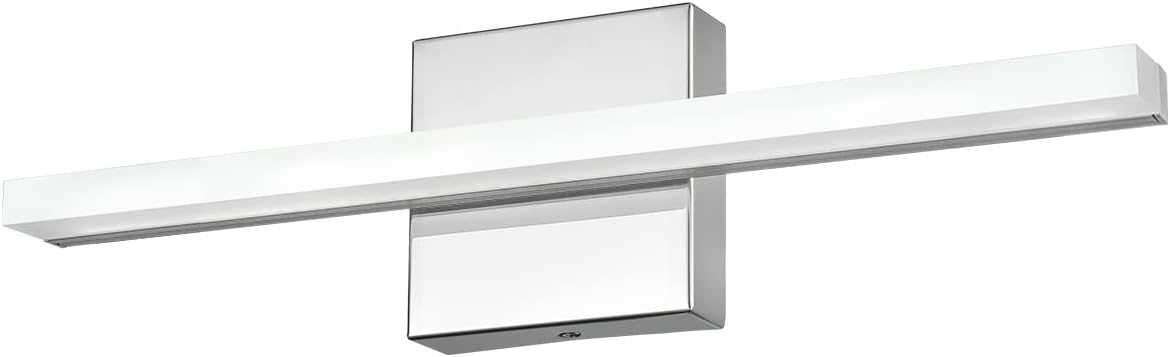 Modern LED Vanity Lights for Bathroom 1 Pack 16IN 9W Daylight White Chrome Bathroom Light Fixtures Lights Over Mirror Vanity Lighting Fixtures Vanity Light 16 IN (1 PACK) A-Silver