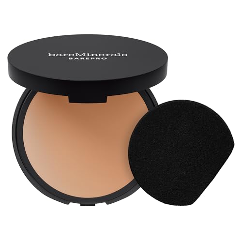 bareMinerals BAREPRO Skin-Perfecting Powder Foundation - Mattierende Kompaktpuder-Foundation mit voller Deckkraft, pflanzlichem Squalan, talkfrei, ölkontrollierend, vegan