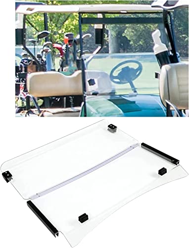 Kuafu Front Windshield Compatible With 2014+ Ezgo Txt Golf Cart Flip Folding Down Windscreen (Clear) #TOP7