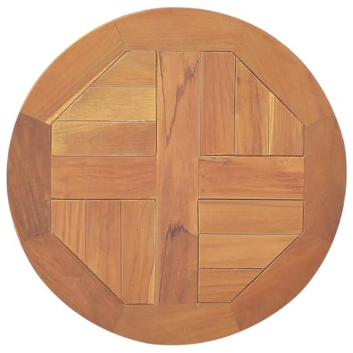 vidaXL Teak Massiv Tischplatte Massivholzplatte Holzplatte Ersatztischplatte Holz Platte für Esstisch Esszimmertisch Rund 2,5cm 40cm