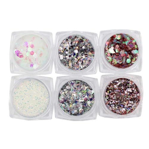 Kit Glitter unha escolar mix flocado fiapinhos