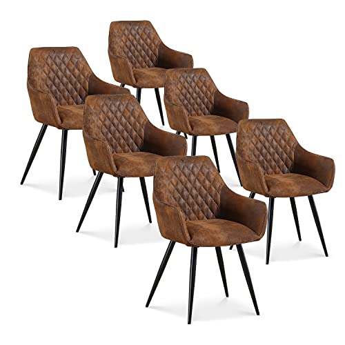 INTENSE DECO Lot de 6 chaises Victoria Vintage Pieds Noir