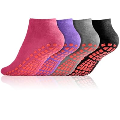 Flintronic Calcetines Antideslizantes Mujer para Yoga, Fitness y Danza, con Asas y Correas, 4 Pares | Ya disponible en tu tienda friki favorita! En mundofriki.es!