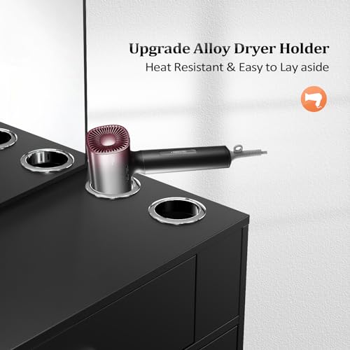 OmySalon Estação de salão de parede com espelho, barbeiro para penteado, equipamento de spa de salão